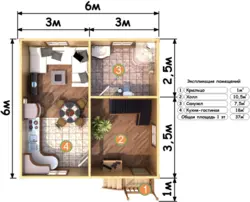 House layout 6x6 with bathroom photo