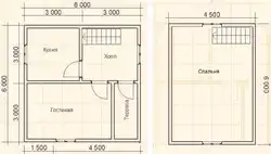 Планіроўка дома 6х6 з санвузлом фота