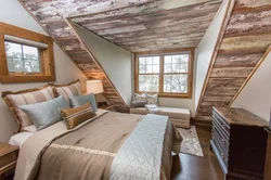 Bedroom Design Of A Wooden House Photo Attic