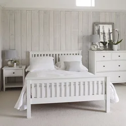 White wooden bedroom interior