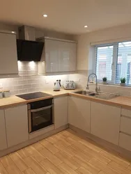 Photo of a kitchen with a window, real apartment