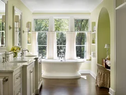 Bathroom with two windows photo