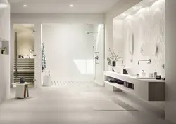 Porcelain tiles for floors and walls in the bathroom photo