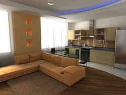 Dizayn fotoşəkili qonaq otağını mətbəxlə necə birləşdirə bilər