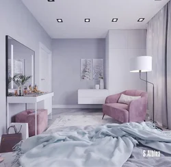 Pastel rənglərdə müasir yataq otağı fotoşəkili