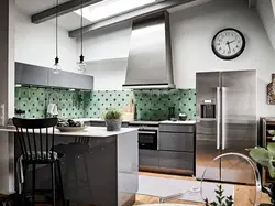 Gray-Green Kitchen Photo In The Interior