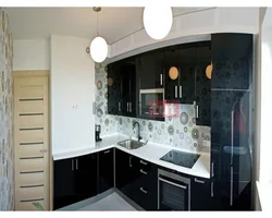 Kitchen Design In A Panel House With A Ventilation Duct
