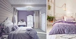 Combination of lavender color in the bedroom interior