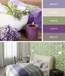 Combination of lavender color in the bedroom interior