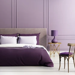 Combination Of Lavender Color In The Bedroom Interior