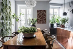 Living room decor with flowers photo