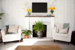 Living room decor with flowers photo