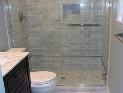Bathroom without bathtub and shower design