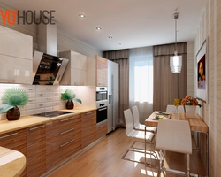Kitchen interior in a panel house for a two-room apartment