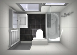 Design of a bath with toilet 6 sq m with a window
