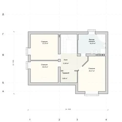 Design of a one-story house with two bedrooms