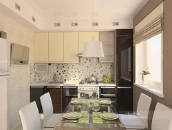 Kitchen design wallpaper for a small kitchen in an apartment