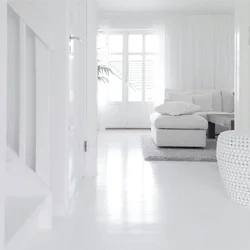 Bedroom with white floor photo