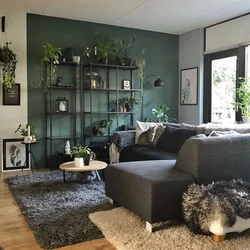 White Green Living Room Interior