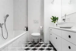 Small bathroom design with white tiles