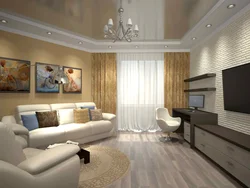 Екі бөлмелі пәтердегі үлкен бөлменің дизайны
