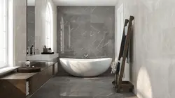 Porcelain tiles in the bathroom interior