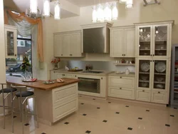 Kitchen bleached oak in the interior photo