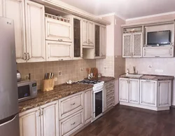 Kitchen bleached oak in the interior photo