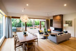 Living room with a door to the terrace photo