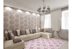 Photo of wallpapering the living room