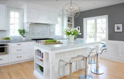 Kitchen renovation in white colors photo