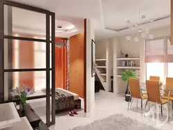 Studio apartment with partition design photo