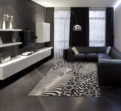 Living room interior wenge wall