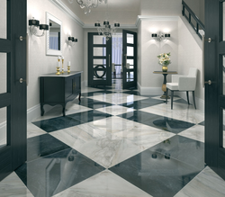 Porcelain tiles for the hallway floor design