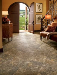 Porcelain tiles for the hallway floor design