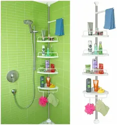 Corner shelf in the bathroom photo