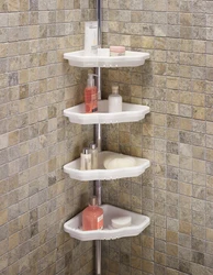 Corner shelf in the bathroom photo