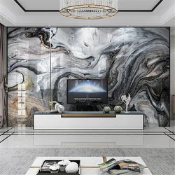Living room with marble wall design