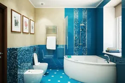 Small bathroom design blue