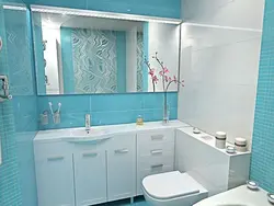 Small bathroom design blue