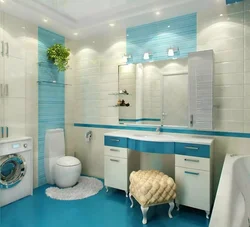 Small bathroom design blue