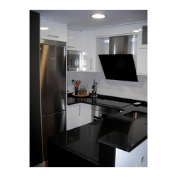 Kitchen design with black hood