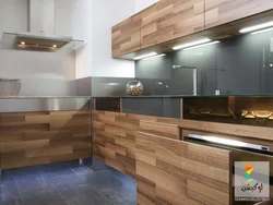 Combination of wood colors in the kitchen interior photo