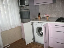 Muzlatgich Va Kir Yuvish Mashinasi Bilan Jihozlangan Oshxona 8 Kv M Dizayn
