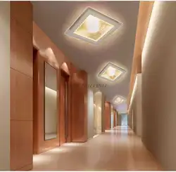 Lighting in the hallway in the apartment suspended ceiling with photo