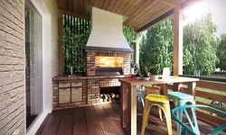 Photo attached summer kitchen