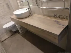 Wooden countertops for bathtub photo