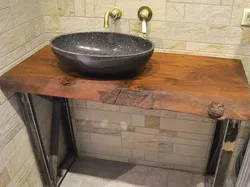 Countertops чӯбӣ барои акс ванна