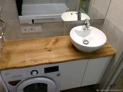 Countertops чӯбӣ барои акс ванна