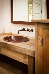 Countertops чӯбӣ барои акс ванна
